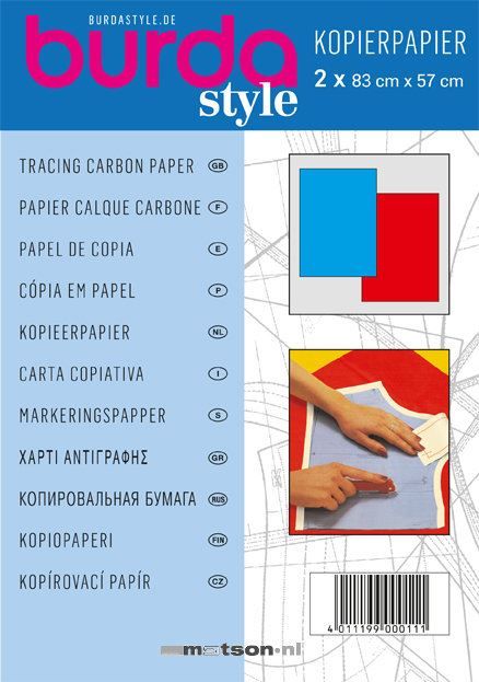 Burda- Carta copiativa bianca-gialla o rossa-blu - Merceria online - Al