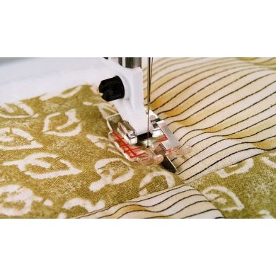 Transparante quiltvoet 6 mm met geleider in het midden Husqvarna