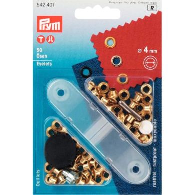 Ogen/ceintuurnieten 4 mm goud, 50 stuks Prym
